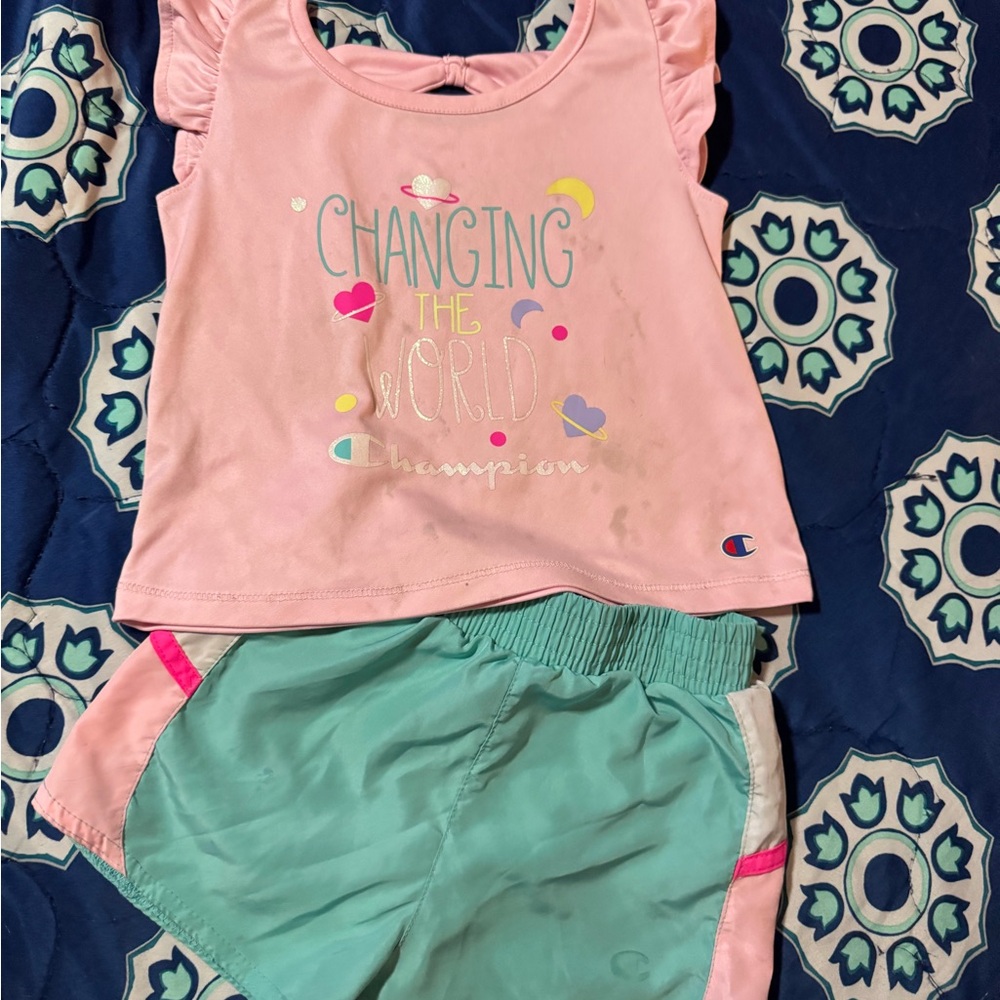 Champion Matching Pajama Set Pink and Green